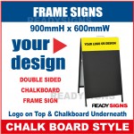 Frame Sign Chalkboard - Top Print - 600mm x 900mm